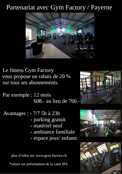 Offre Gym Factory pour les membres IPA