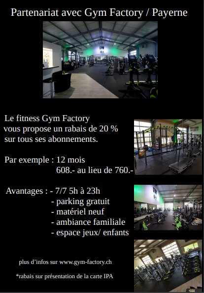 Offre Gym Factory pour les membres IPA